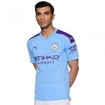 PUMA Männer-MCFC Home-Replica Trikot SS – Light Blue/Tillandsia Purple – XXL – SKU 755586