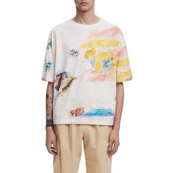 T-shirt Desigual à manches courtes blanc XL pour homme