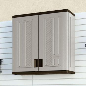 Grey Suncast Plastic Wall-Mounted Storage Cupboard for Utility/Garage
