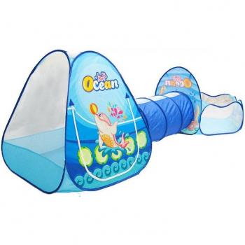 Kids Outdoor Play Tent with Ball Pit and Crawling Tunnel