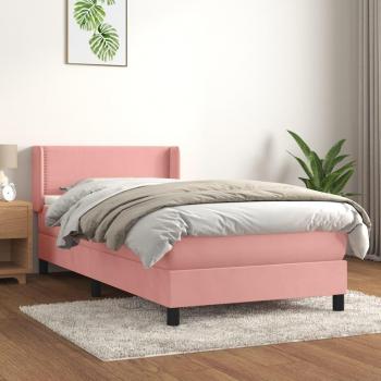 VidaXL Boxspringbett – Rosa 90x200 cm, luxuriöses Samttuch