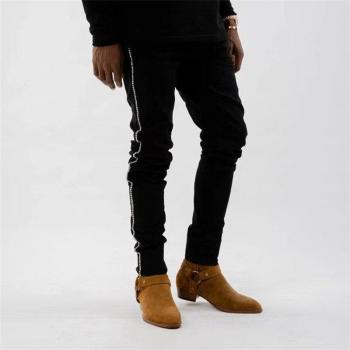 Men's 2022 American Style Black Denim Jeans