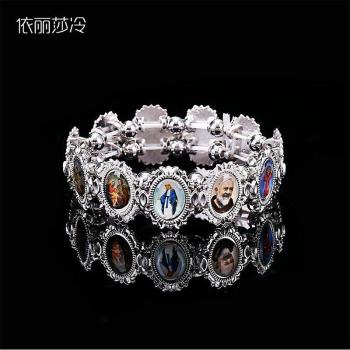Jesus & St. Angel Mary Oval Rosary Bracelet – Faithful Alloy Flex
