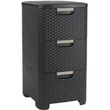 STYLE Rattanoptik Schubladenturm 3 x 13,5L
