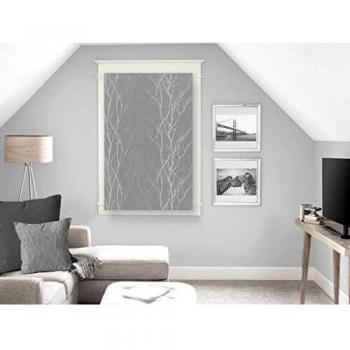 Brise-bise décoratif Soleil d'Ocre en gris, mesure 60 x 90 cm (Liane)