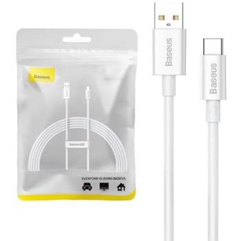 Baseus Tipo‑C 100 W 480 Mbps 2 m Blanco UltraRápido