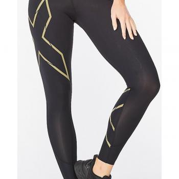 2XU Light Speed Mid-Rise Kompressions-Lauftights schwarz/gold