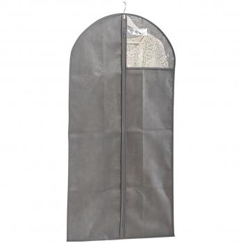 Zeller 14612 Kleiderhülle aus Vlies, grau, mit Fenster, 60 x 120 x 1 cm