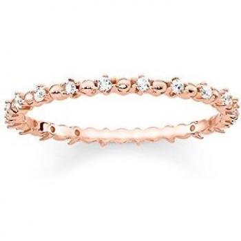 Anillo Dots Diamantado en Plata con Detalle Oro Rosa 18K