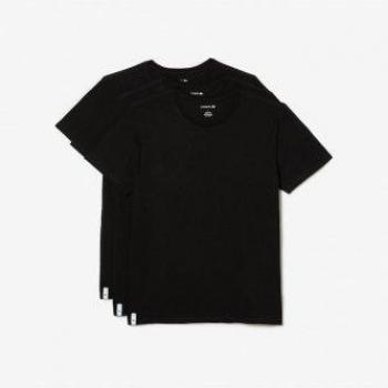 Lacoste Herren T-Shirt 3er Set Regular Fit Schwarz
