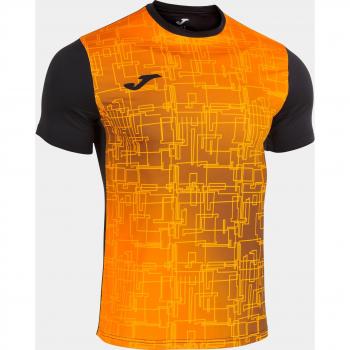 Camiseta técnica corta hombre elite viii negro naranja
