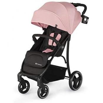 Trig Leggero Passeggino Pieghevole con Posizione Distesa e Sospensione 4 Ruote di Kinderkraft, per Bambini, Rosa