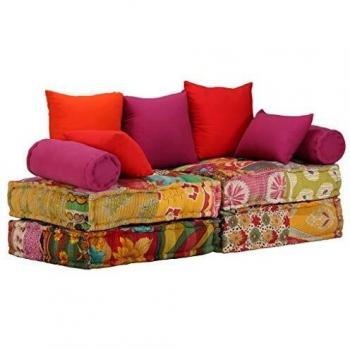 VidaXL 2-Seater Pouffe Patchwork