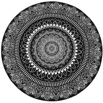 Alfombra Circular Mandala Flores, Medida Total 120x120 CM, Diámetro Interior 40 cm