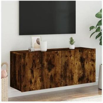 Meuble de télévision mural en chêne fumé – 100 × 30 × 41 cm