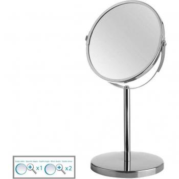 Miroir de maquillage 2x métal chromé