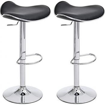 Tabourets de bar similicuir noir