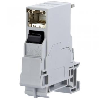Presa di rete Guida DIN CAT 6 Metz Connect grigio