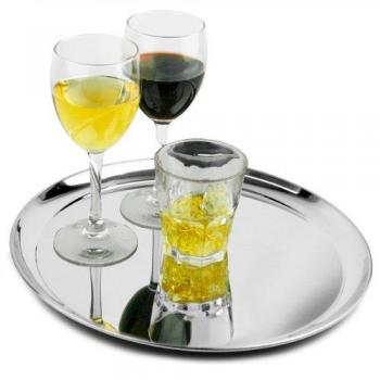 24‑Pack 12‑Inch Stainless Steel Drink & Food Tray Set