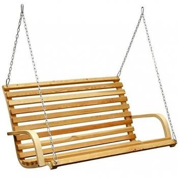 Balancelle de Porche en Bois pour 2 Personnes avec Chaînes