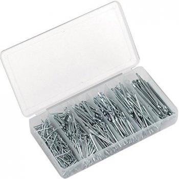 55pc Split Pins/ Cotter Fixings/ Fastener Set | Zinc Plated | 6 Common Sizes