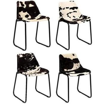 VidaXL Sillas de comedor 4 unidades cuero de cabra genuino