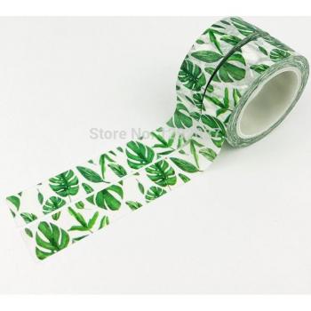 DIY Scrapbooking Washi Tape with Green Leaves 15mm x 10m