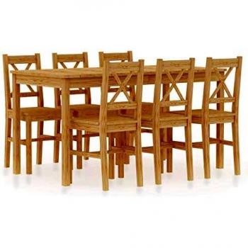 VidaXL Ensemble de Salle à Manger 7 pcs Pinède