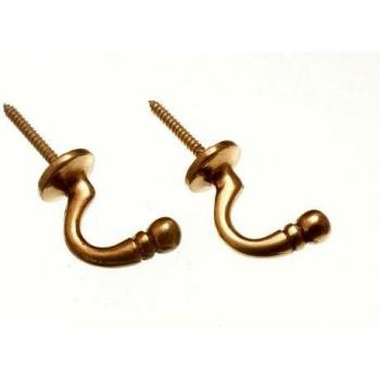 Curtain Tieback Hooks Ball End Solid Brass (100 pairs)