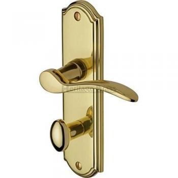 Brass Bathroom Door Lever, Howard Heritage Design, Model Apollo (17cm H X 4.8cm W)