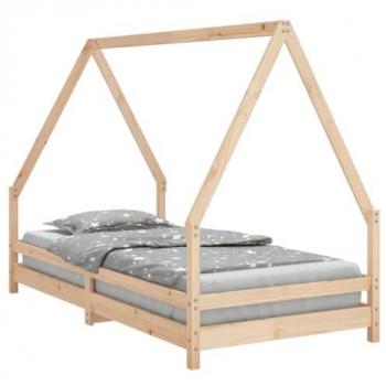 Cadre de lit scandinave 90×190 cm Marron, bois de pin