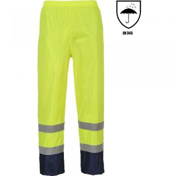 Classic Hi Vis Contrast Rain Trousers Yellow / Navy XL