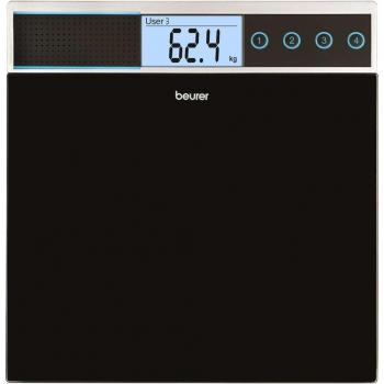 Beurer GS39 Digital Voice Bathroom Scale with LED Display for Multi-Users and Multiple Languages (4 Individuals, Black)