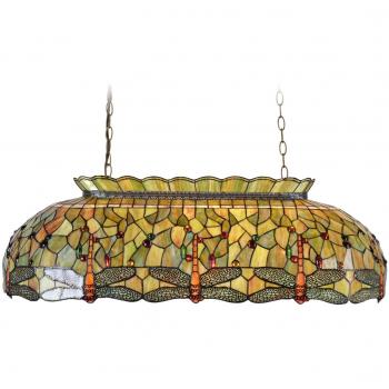 Lampada a Sospensione in Stile Liberty con Vetri Colorati di Murano