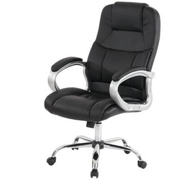 Chaise de Bureau Pivotante XXL en Similicuir Noir