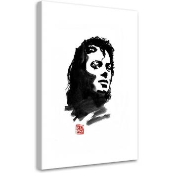 Canvas schilderij Michael Jackson 40x60 wit/zwart