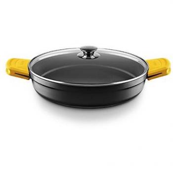 Cacerola baja amarilla 30 cm con tapa