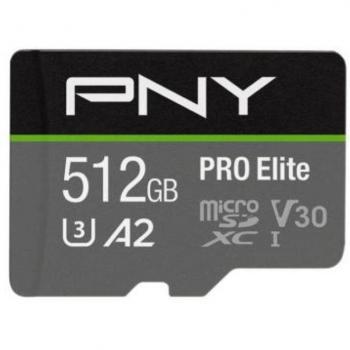 PNY MICROSD Card PRO ELITE 512GB Class 10 XC UHS I U3 A1 V30 SD adapter PSDUX512U3100PROGE