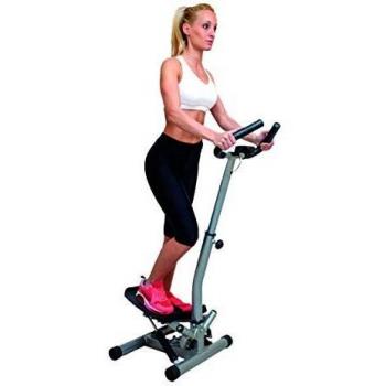 JOCCA Stepper mit Seitenstütze – Digitaler Zähler, 100 kg, Silbergrau/Schwarz