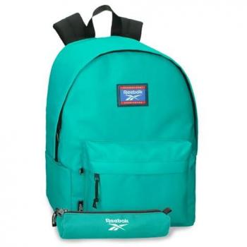 Mochila Reebok Brooklyn Colors 21L con estuche menta azul turquesa y verde