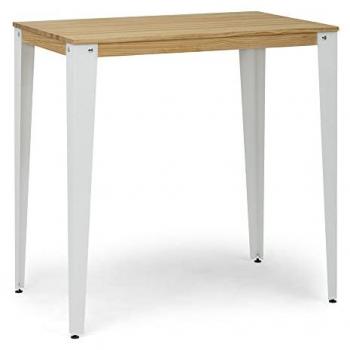 Mobili Industriali Lunds 80x160x110 – Tavolo Alto in bianco e pino massiccio