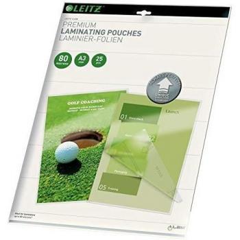Leitz Transparent Glossy Laminating Pouches A3