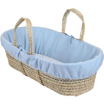 Clair de Lune Fleece per Cestino Moses in Vimini (Blu)