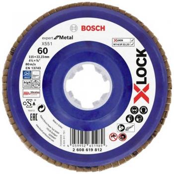Bosch 2608619812 X551 Disco con falde 115 mm ø foro 22.23 mm 1 pz