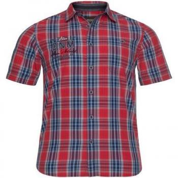 MAN'S WORLD Männer-Kurzarmhemd (Print & Stick) – Baumwollmix, Karomuster, casual