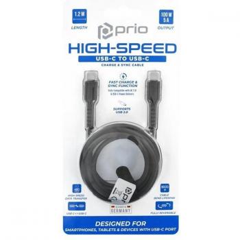Prio USB C Kabel für schnelles Laden und Synchronisieren 5A 1,2 m