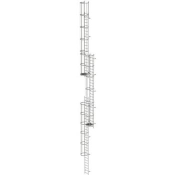 Système de travail vertical avec garde-corps dorsal, 18 m – acier inox