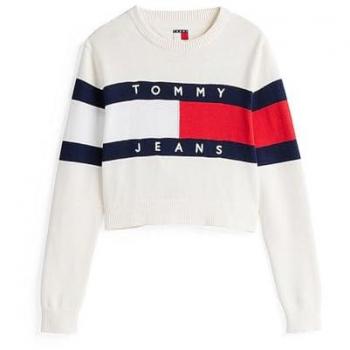 Tommy Jeans Maglione Donna Flag Estesa Nero L