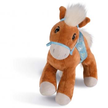 Nici 43206 Spielpferd Leotie (Hellbraun) – 16 cm, mit Zaumzeug & Sattel ausgestattet