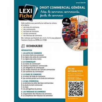 Droit commercial général : Actes de commerce, commerçants et fonds de commerce